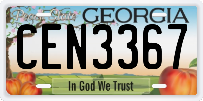GA license plate CEN3367