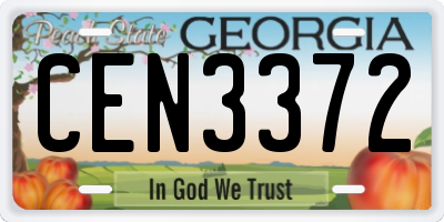 GA license plate CEN3372