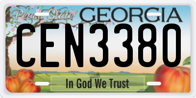 GA license plate CEN3380