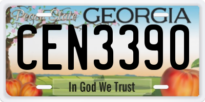 GA license plate CEN3390