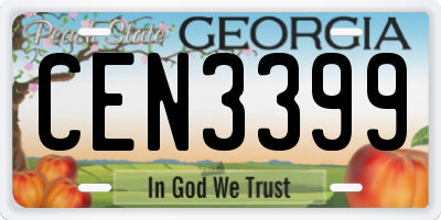 GA license plate CEN3399