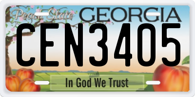 GA license plate CEN3405