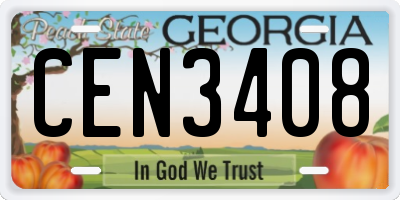 GA license plate CEN3408