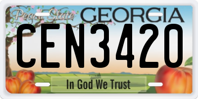 GA license plate CEN3420