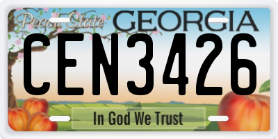 GA license plate CEN3426