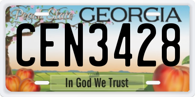 GA license plate CEN3428