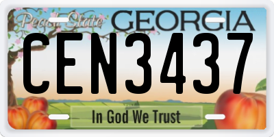 GA license plate CEN3437