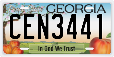 GA license plate CEN3441