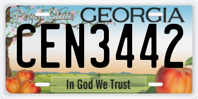 GA license plate CEN3442