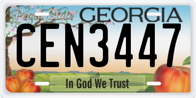 GA license plate CEN3447