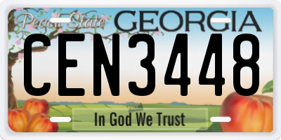 GA license plate CEN3448