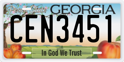 GA license plate CEN3451