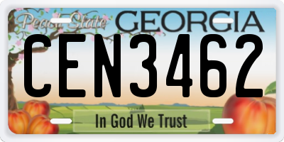 GA license plate CEN3462