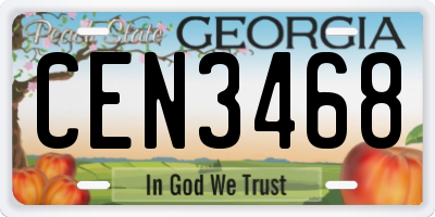 GA license plate CEN3468