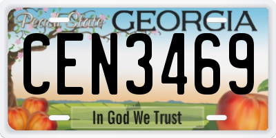 GA license plate CEN3469