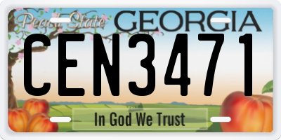 GA license plate CEN3471
