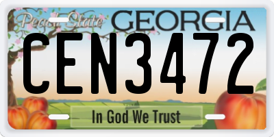 GA license plate CEN3472