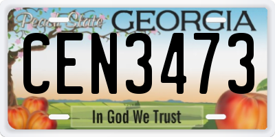 GA license plate CEN3473