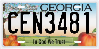 GA license plate CEN3481