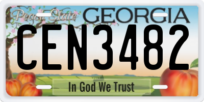 GA license plate CEN3482