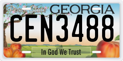 GA license plate CEN3488