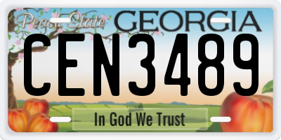 GA license plate CEN3489