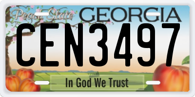 GA license plate CEN3497