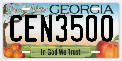 GA license plate CEN3500