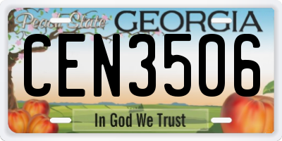 GA license plate CEN3506