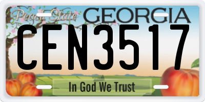 GA license plate CEN3517