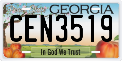 GA license plate CEN3519