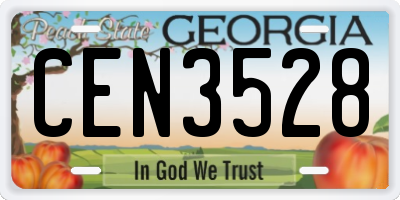 GA license plate CEN3528