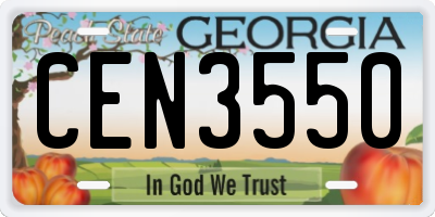 GA license plate CEN3550