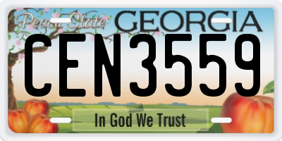 GA license plate CEN3559