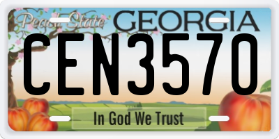 GA license plate CEN3570
