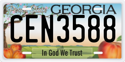 GA license plate CEN3588