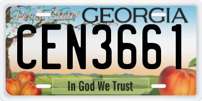 GA license plate CEN3661
