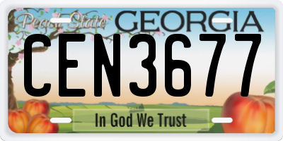GA license plate CEN3677