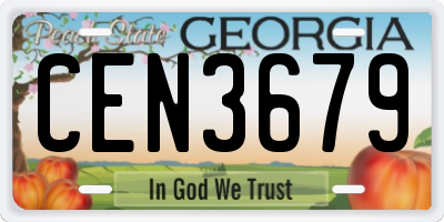 GA license plate CEN3679
