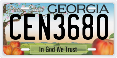 GA license plate CEN3680
