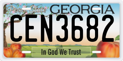 GA license plate CEN3682