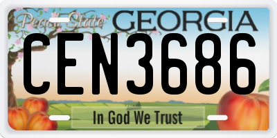 GA license plate CEN3686