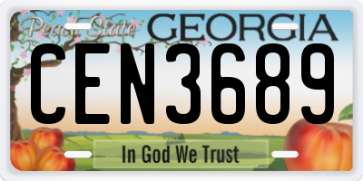 GA license plate CEN3689
