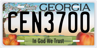 GA license plate CEN3700