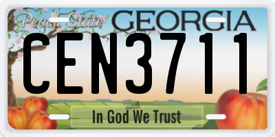 GA license plate CEN3711