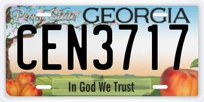 GA license plate CEN3717