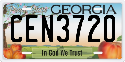 GA license plate CEN3720