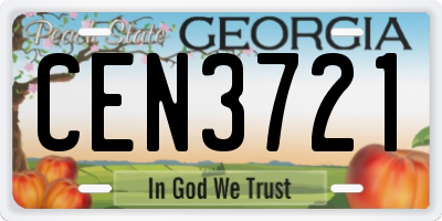 GA license plate CEN3721
