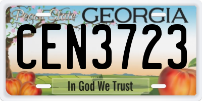 GA license plate CEN3723
