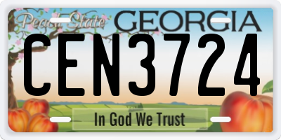 GA license plate CEN3724